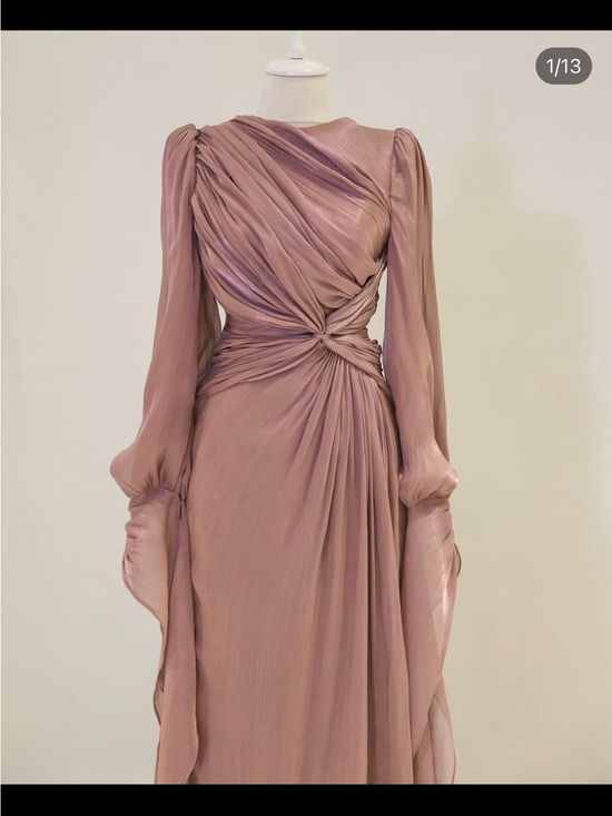Dresses & Skirts - Elegant Rose Maxi Dress with Draped Detail